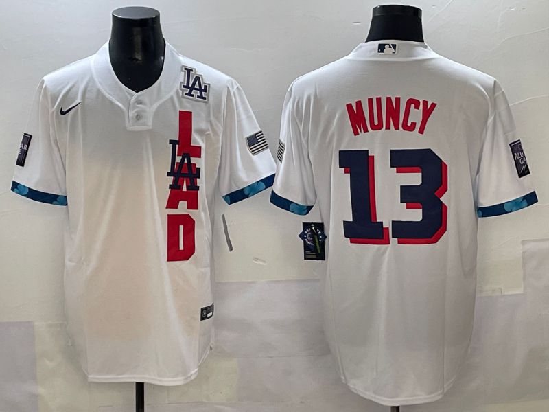 Men 2025 Los Angeles Dodgers #13 Muncy White All star Nike MLB Jersey style 9->los angeles dodgers->MLB Jersey
